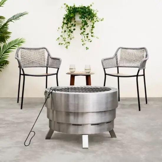 Teamson Home Felix Stainless Steel Collapsible Wood-Burning Fire Pit image {1}