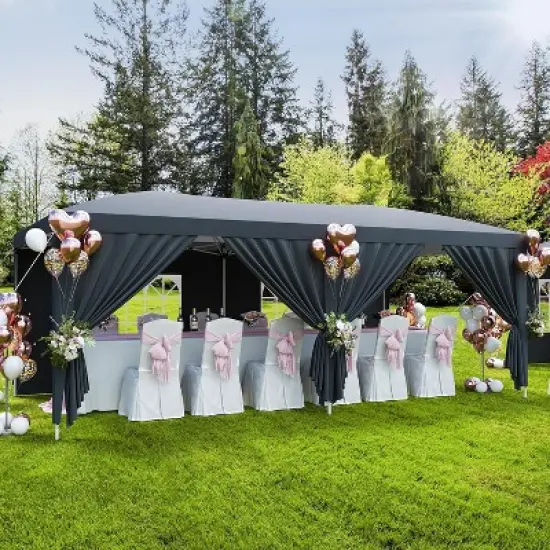 10x20 Heavy Duty Pop Up Canopy Tent with 6 Removable Sidewalls, Easy Up Commercial Canopy Tents for Parties, Large Outdoor Canopies image {8}