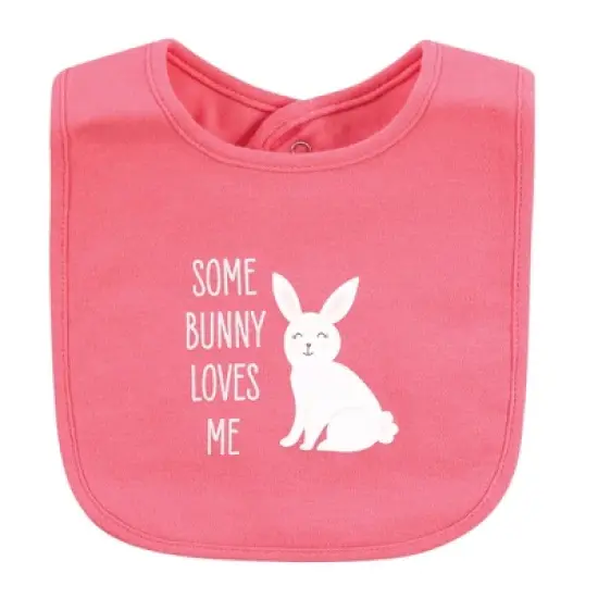 Hudson Baby Infant Girl Cotton Bibs, Hogs And Kisses, One Size image {11}