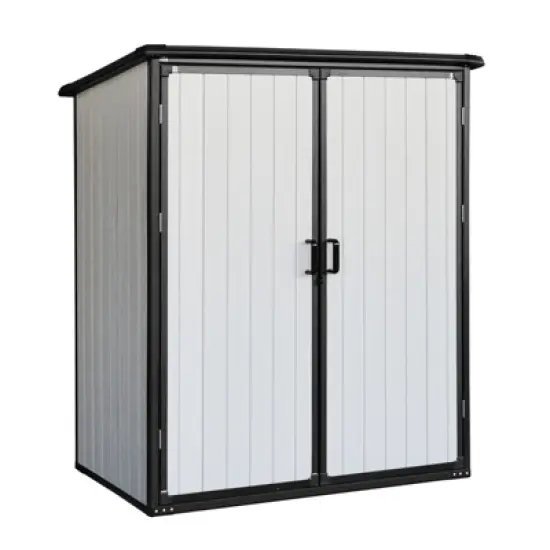 5x3FT Outdoor Storage Shed Waterproof Resin Cabinet with Lockable Doors for Bikes and Patio Furniture image {5}