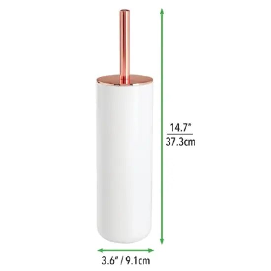 mDesign Plastic/Stainless Steel Toilet Bowl Brush and Holder image {4}
