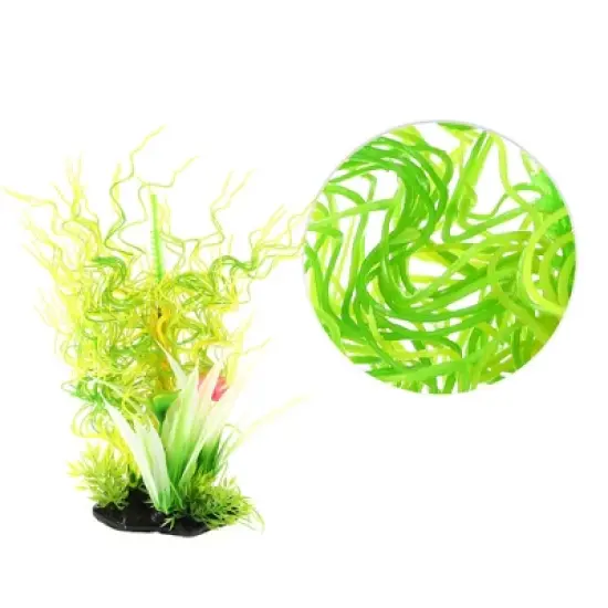 Unique Bargains Aquarium Plants Decorations Artificial Aquatic Plant Tree Green Yellow 1 Pcs image {2}
