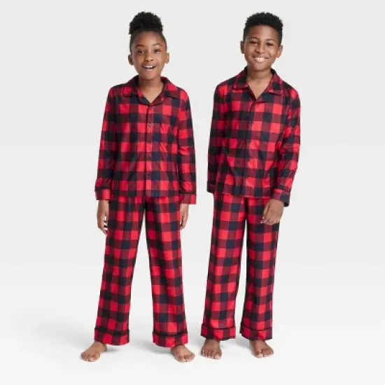 Kids' Buffalo Check Matching Family Pajama Set - Wondershop&trade; Red image {5}