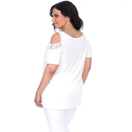 Women's Plus Size Cut Out Shoulder Bexley Tunic Top - White Mark image {5}