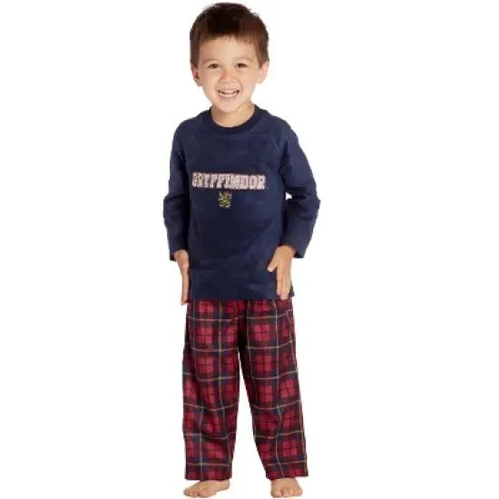 Harry Potter Gryffindor Lion Christmas Plush Holiday Toddler Plaid Pajama Set image {3}