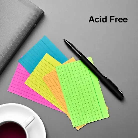 Staples 3" x 5" Line Ruled Assorted Neon Index Cards 300/Pack (50998) TR50998 image {2}