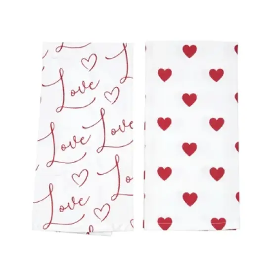 C&F Home Love Heart Cotton Kitchen Towel Set of 2 image {1}