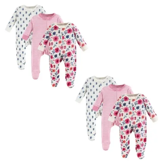 Touched by Nature Infant Girl Organic Cotton Sleep and Play, Garden Floral 6-Piece image {3}