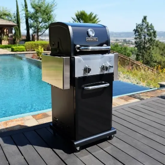 Permasteel 2-Burner Gas Grill with Foldable Side Tables image {4}