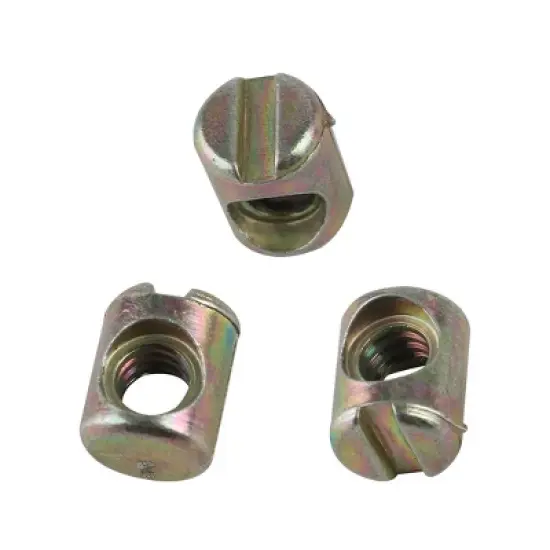 Unique Bargains Bed Chair Barrel Cross Dowel Slotted Bolts Nuts 0.3" x 0.4" Bronze Tone 10 Pcs image {5}