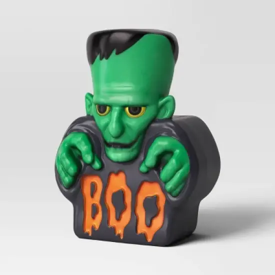 12" Lit Monster Boo Blow Mold Halloween Decorative Prop Green - Hyde and EEK! Boutique&trade; image {2}
