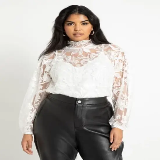 ELOQUII Women&rsquo;s Plus Size Lace Top image {3}