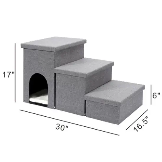 Ashfield & Harkness 3 Step Pet Stairs, Ladder for Cats or Small Dogs image {5}