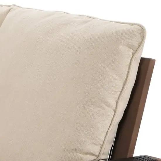 YARDSIGHT Durable Wooden Patio Sofa with Soft, Removable Cushions for Outdoor Living image {7}