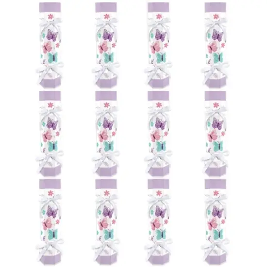 Big Dot of Happiness Beautiful Butterfly - No Snap Floral Baby Shower or Birthday Party Table Favors - DIY Cracker Boxes - Set of 12 image {3}