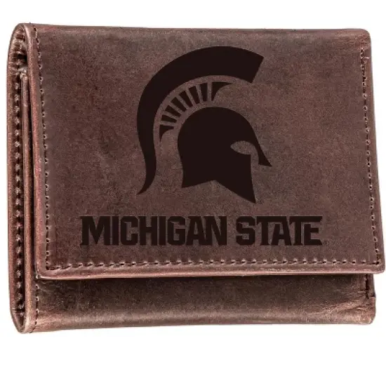 Evergreen Michigan State University Crazy Horse Collection Tri-Fold Wallet image {1}