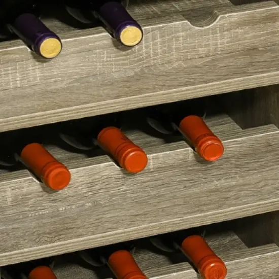 HOMCOM Modern Buffet Cabinet with Sliding Door, Wine Bar Cabinet with Storage, Kitchen/Dining Room Storage Cabinet with Shelves, Gray image {5}