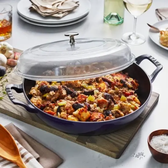 STAUB Cast Iron 3.5-qt Braiser with Glass Lid image {4}