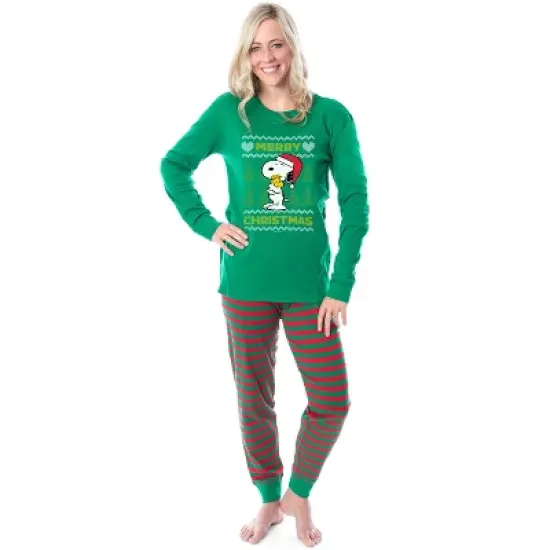 Peanuts Christmas Ugly Sweater Tight Fit Cotton Family Pajama Set image {1}