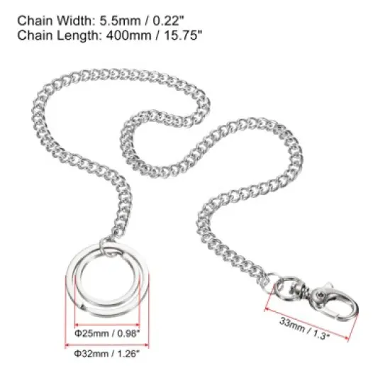 Unique Bargains Nickel Plated Metal Wallet Jeans Belt Handbag Lobster Clasp Chains image {1}