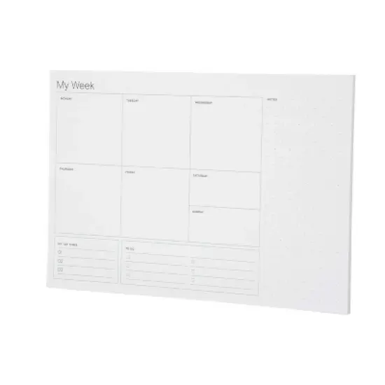 Noted by Post-it Weekly Calendar, White with pre-printed days: Office Supplies, 7.5x10 Inches, Uncoated Paper image {10}