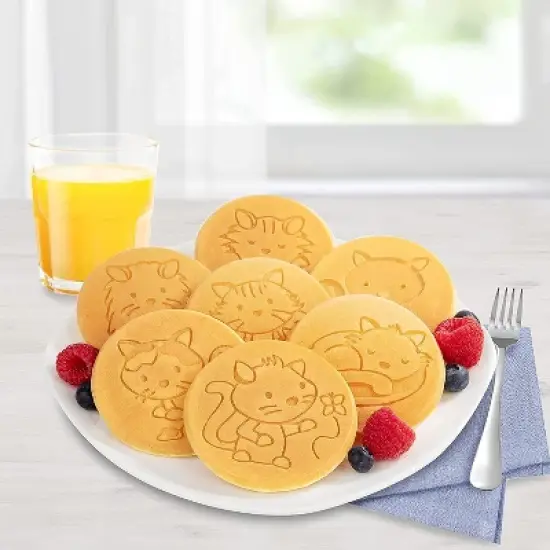 Pancake Wow! Kitty Friends Mini Pancake Pan - Make 7 Unique Flapjack Cat Designs, Nonstick Griddle for Breakfast Animal Kitten Fun & Easy Cleanup image {4}