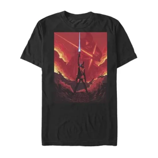 Men's Star Wars The Last Jedi Rey Lightsaber Flames T-Shirt image {3}