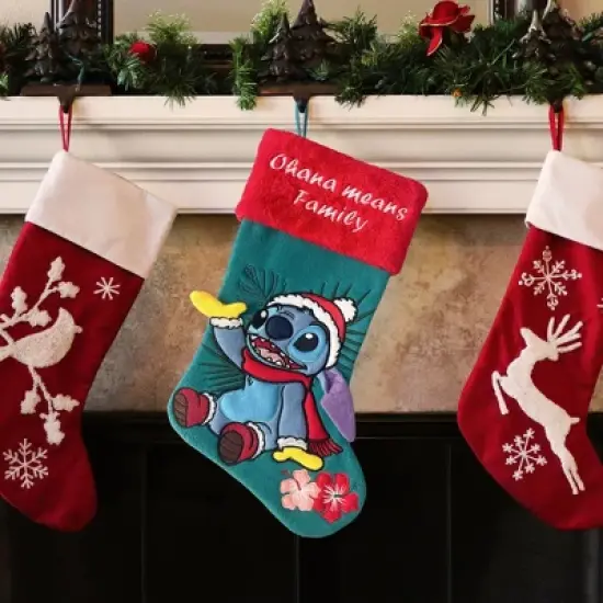 WondaPop Stitch Santa Hat Applique Christmas Stocking image {3}