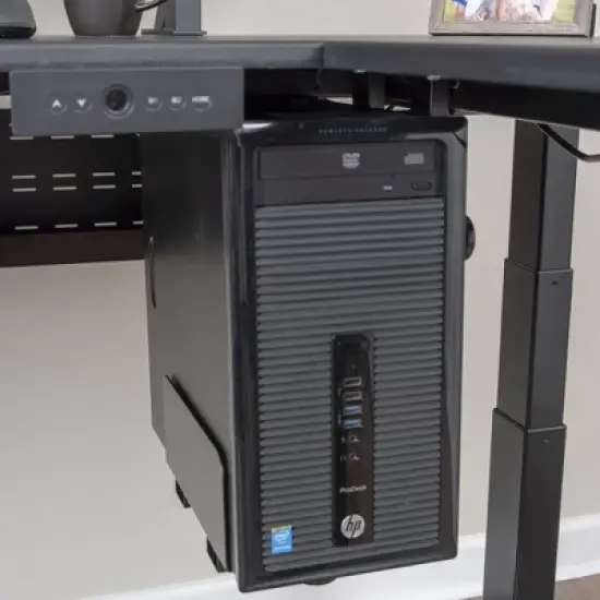 Stand Up Desk Store Adjustable CPU Desktop Computer Tower Holder Under Desk Mount image {1}