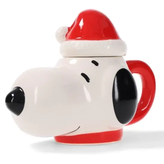 ICUP, Inc. Peanuts Santa Snoopy 14.5oz Molded Mug with Lid image {2}