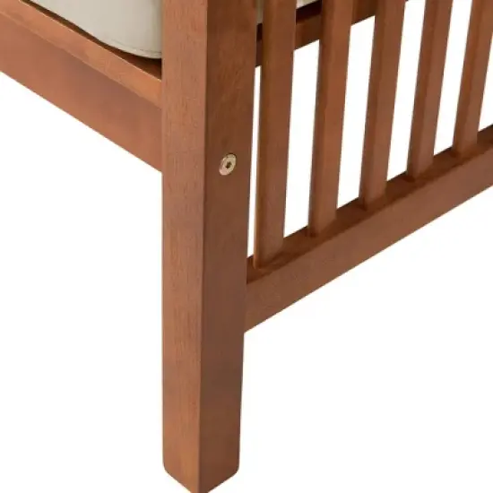 Lyndon 3pc Eucalyptus Wood Outdoor Set with Cushions - Light Brown - Alaterre Furniture image {8}