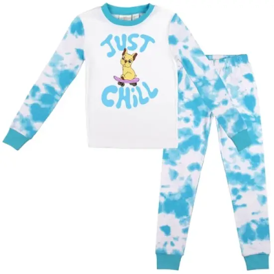 Just Chill Dog Blue Wash Long Sleeve Shirt and Pant Set image {4}