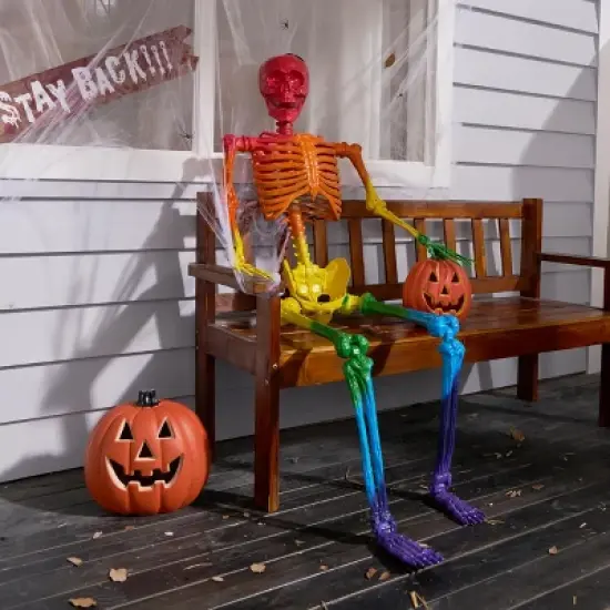 JOYIN Halloween Decor 5.6 FT Posable Skeleton for Indoor Outdoor Halloween  Decoration Giant Life Size Skeletons Spooky Scary Party Haunted House Prop image {8}