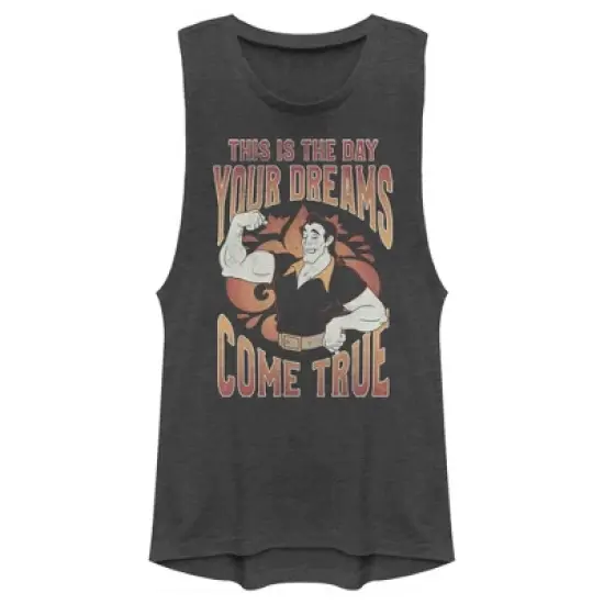 Junior's Disney Villains Valentine's Day Gaston Dreams Come True Festival Muscle Tee image {3}