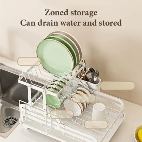 OBOKATA-Kitchen dish rack double-layer white image {5}