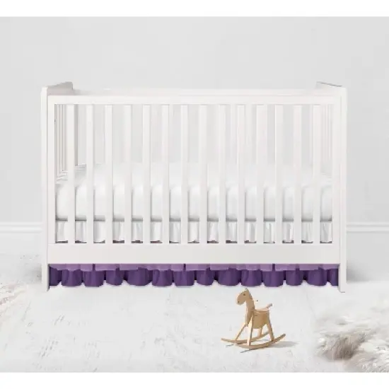  Bacati - 3 Layer Ruffled Crib/Toddler Bed Skirt - White/Lilac/Purple image {3}