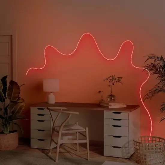 12' Neon Rope Light with Remote Control Red/Blue/Green - West & Arrow: LED Strip, USB Powered, Indoor Use, 351 Lights image {2}