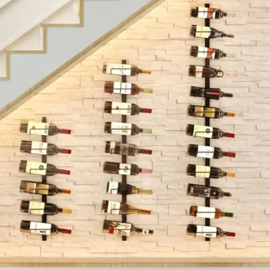 Itopfox 2 Pack Wall Mounted Wine Rack for 24 Bottles, Detachable Wine Storage Organizer Display Holder for Kitchen, Dining Room, Bar, Wine Cellar image {1}
