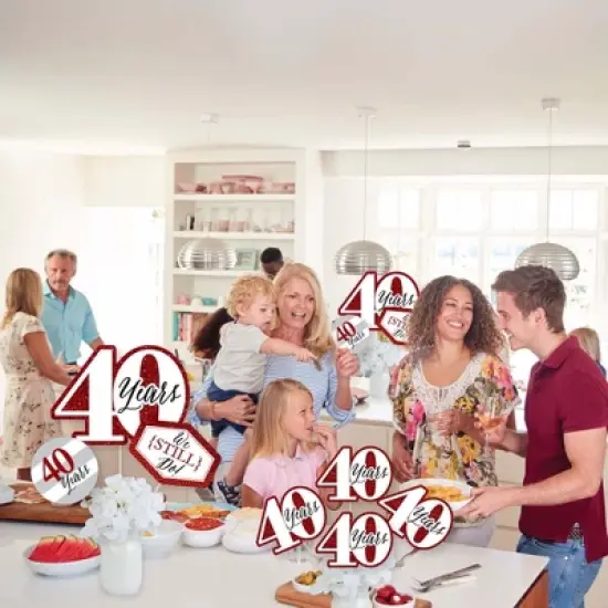 Big Dot of Happiness We Still Do - 40th Wedding Anniversary - Anniversary Party Centerpiece Sticks - Showstopper Table Toppers - 35 Pieces image {3}