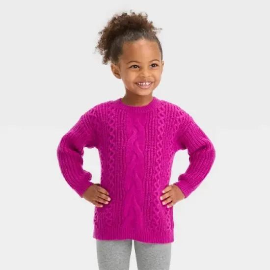 Toddler Girls' Cable Pullover Sweater - Cat & Jack&trade; image {3}