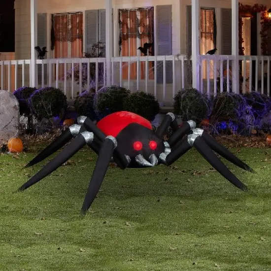 14 Ft. 6" Airblown&reg; Blowup Inflatable Black & Red Spider with Fire & Ice&trade; Projection Halloween Outdoor Yard Decoration image {2}