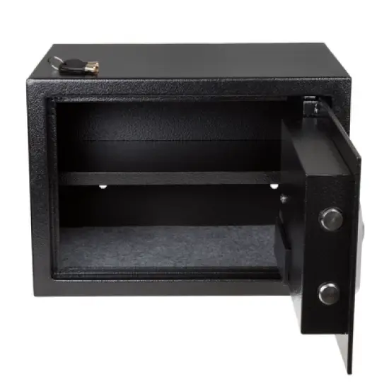 Fleming Supply Fingerprint Entry Electronic Safe - 13.8" x 9.8" x 9.8", Black image {3}