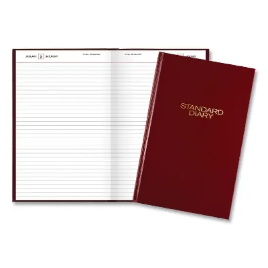 Standard Diary Daily Diary, 2026 Edition, Wide/Legal Rule, Red Cover, (200) 12 x 7.75 Sheets image {2}