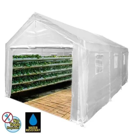 King Canopy 10'x20' Steel Frame Universal Canopy Greenhouse Cover image {1}