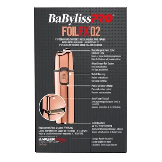 BaBylissPRO FOILFX02 Cordless FOSEFX Metal Double-Foil Shaver image {4}