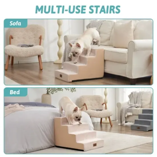 4-Tier Dog Stairs / Non-Slip Pet Steps for Small & Medium Dogs image {6}