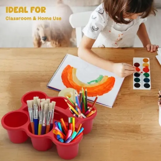 4E's Novelty 4 Pack Pencil Caddy for Classroom, Vibrant Classroom Caddy, Durable Table Drink Holder for School, Useful School&rsquo;s Desk Caddy image {3}