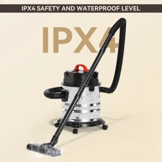 Topteng 5 Gallon Steel Stainless Wet/Dry Canister Vac Shop Vacuum Cleaner 1800W image {4}