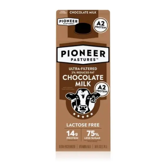 Pioneer Pastures Lactose Free A2 Chocolate 2% Reduced Fat Milk - 59 fl oz image {9}