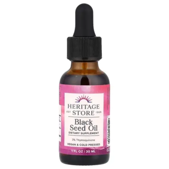 Heritage Store Black Seed Oil, 1 fl oz (30 ml) image {4}